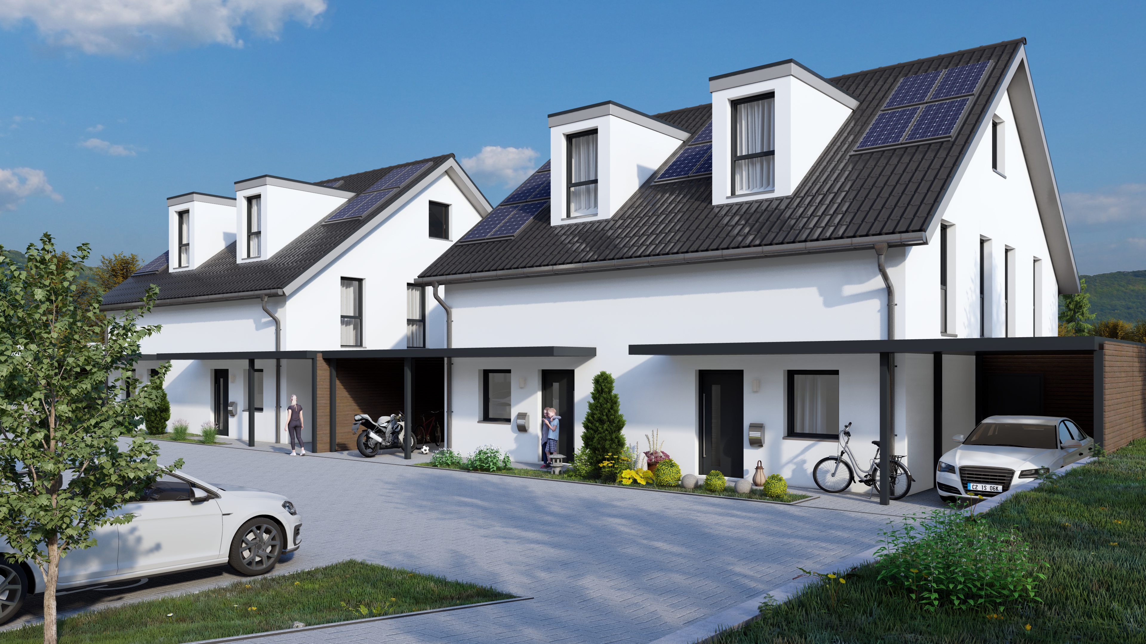 Doppelhaushälften Eingang